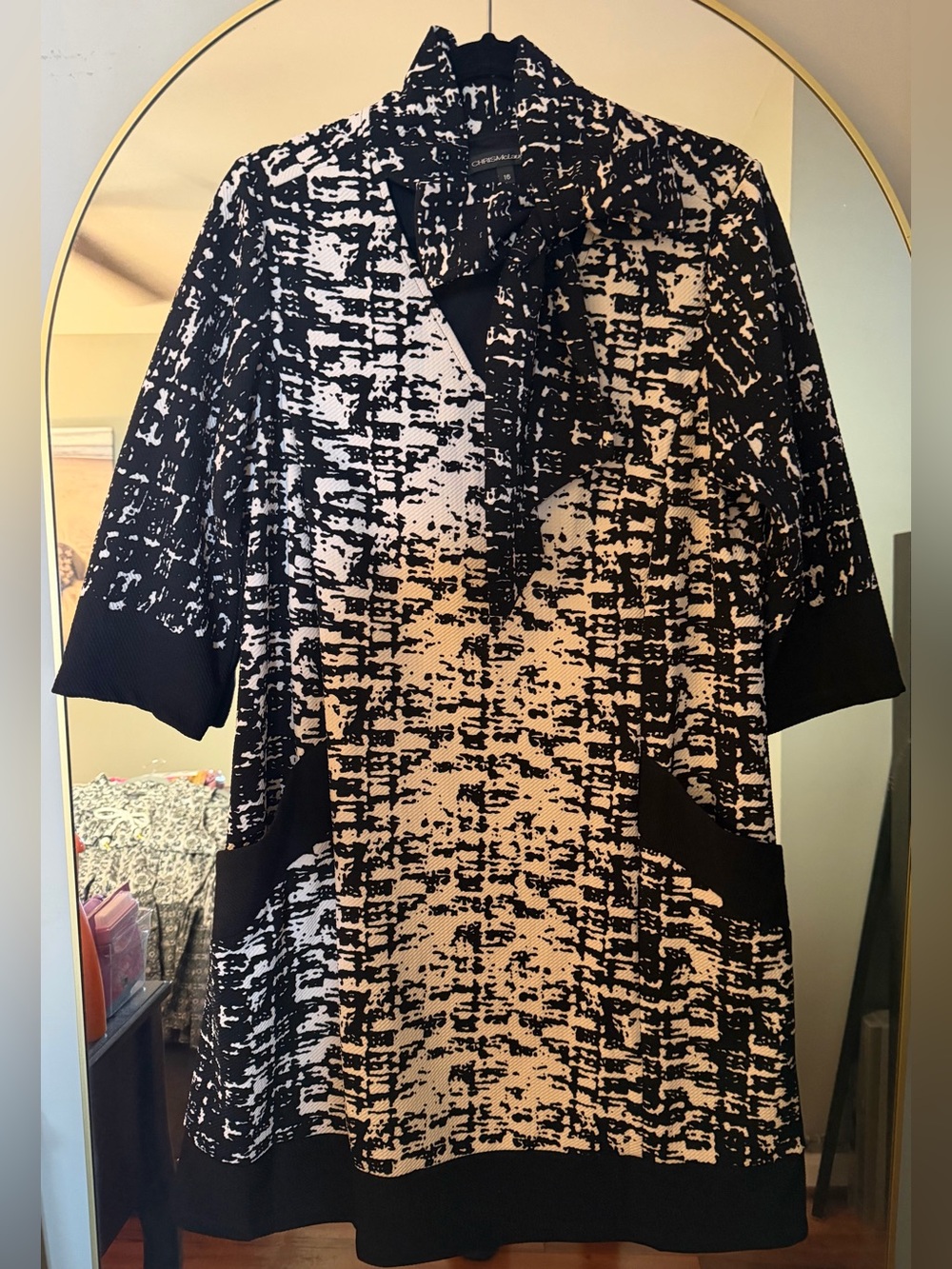 Chris McLaughlin Black & Cream Women’s Patterned Dress